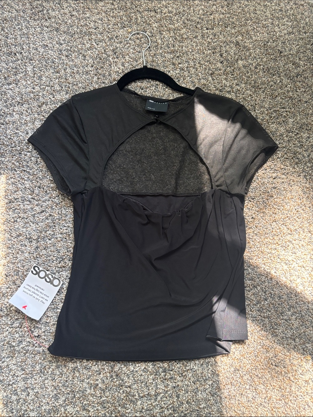 Us asos mesh keyhole top